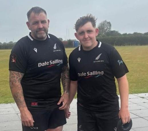 Neyland man of the Match Rio Phillips with dad Shane